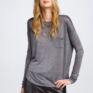 Vince pocket long sleeve tee gray size small